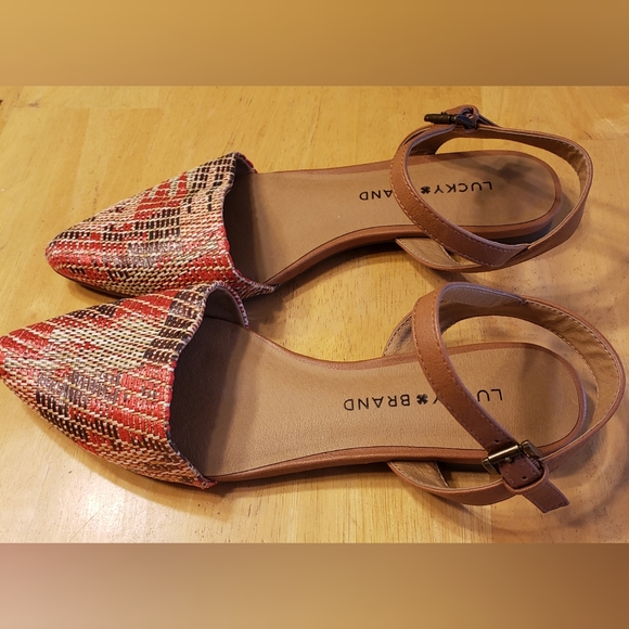 Lucky Brand Makaby Woven Striped Flat Sandals 6.5 - Picture 5 of 9